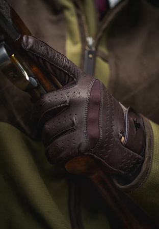 Rękawice strzeleckie SEELAND Aim Shooting - miękka skóra - brąz