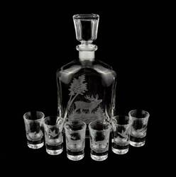 Komplet myśliwski do wódki Jeleń 6+1