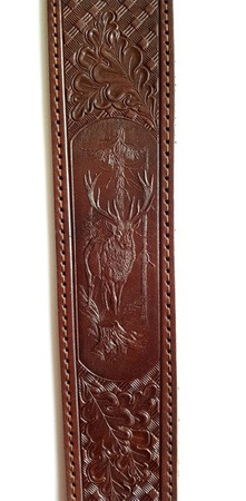 Ekskluzywny skórzany pas do broni  - motyw JELEŃ