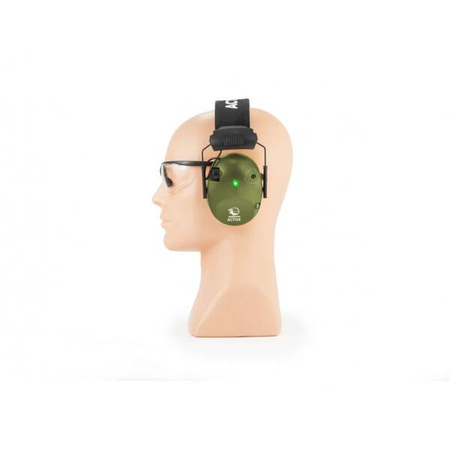 Ochronniki słuchu aktywne RealHunter Active PRO orange. + okulary