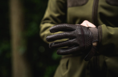 Rękawice strzeleckie SEELAND Aim Shooting - miękka skóra - brąz