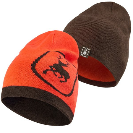 Dwustronna czapka myśliwska Deerhunter Cumberland - brąz / pomarańcz