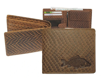 Elegancki skórzany portfel KARP Prezent dla wędkarza