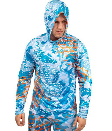 Bluza UPF50 GRAFF z kapturem 964-CL-2 S nieb