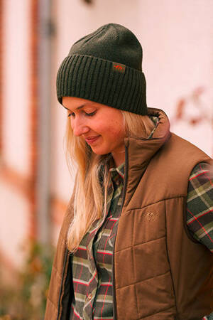 Czapka BLASER Rib Beanie Bob ciemna oliwka